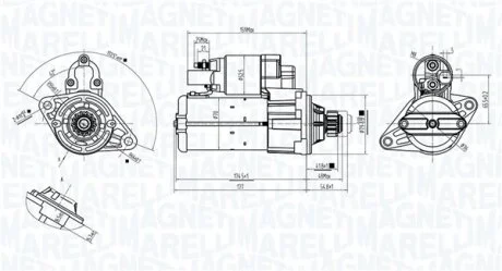 VW Стартер CADDY III 10-, GOLF VI 08-, T5 09-, TOURAN 05-, AUDI, SEAT MAGNETI MARELLI 063725561010