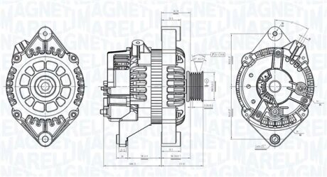 OPEL Генератор ASCONA C 1,8I 1982-1988 1,8S 1986-1988 ASTRA F 1,8I 1992-1998 2,0I 1992-1998 CALIBRA A 2,0 MAGNETI MARELLI 063730861010