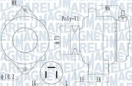 Генератор VW Bora 00- MAGNETI MARELLI 063731120010