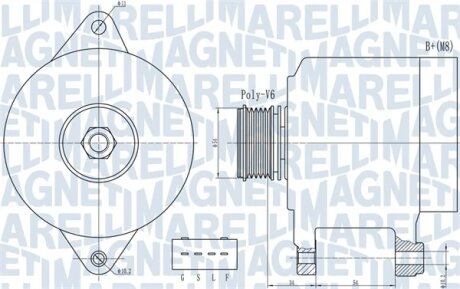 MITSUBISHI Генератор ASX 1.8, 2.0 10-, LANCER VIII 1.8, 2.0 10-, CITROEN, PEUGEOT MAGNETI MARELLI 063732013010