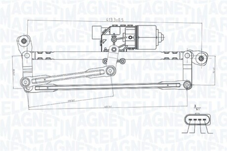 Механізм склоочисника в зборі MAGNETI MARELLI 064351737010