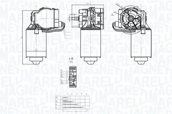 FIAT Двигун склоочисника DUCATO 98- MAGNETI MARELLI 064373400010 (фото 1)