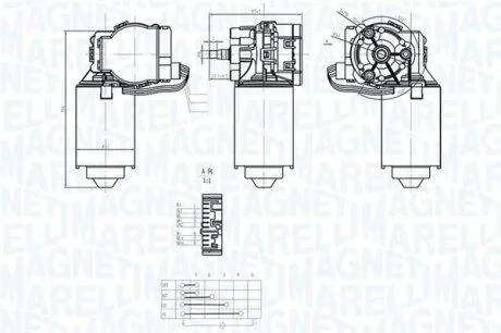 FIAT Двигун склоочисника DUCATO 98- MAGNETI MARELLI 064373400010