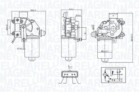 Мотор склоочисника MAGNETI MARELLI 064377400010