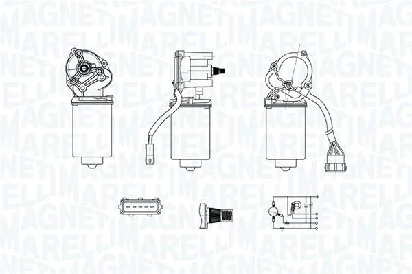CITROEN Двигун склоочисника JUMPY I 95-, JUMPY II 07-, LANCIA, FIAT MAGNETI MARELLI 064378600010 (фото 1)