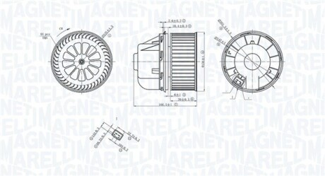 FORD вентилятор салону Focus II,Galaxy,Kuga I,Mondeo IV,S-Max MAGNETI MARELLI 069412729010 (фото 1)