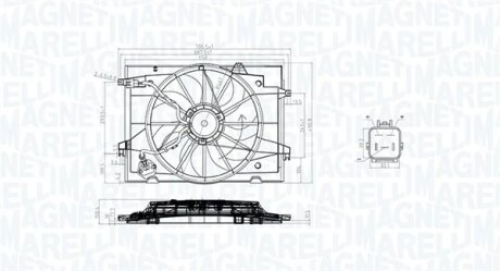 HYUNDAI Вентилятор радіатора TUCSON 2.0 04-, KIA MAGNETI MARELLI 069422784010