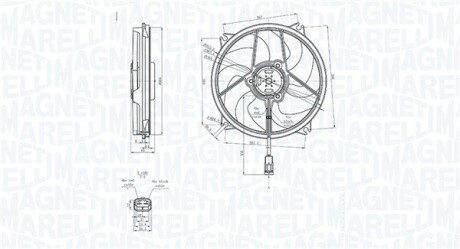 PEUGEOT Вентилятор радіатора 308 I 1.6 07- MAGNETI MARELLI 069422839010 (фото 1)