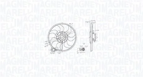 OPEL Вентилятор радіатора Astra H, Zafira B, Chevrolet Viva MAGNETI MARELLI 069422864010