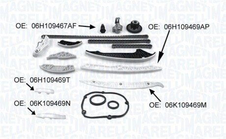 AUDI К-т ланцюга SEAT, SKODA, VW MAGNETI MARELLI 341500001370