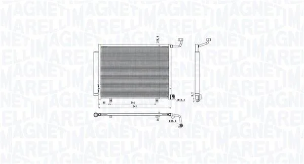 FORD Радіатор кондиціонера (конденсатор) FIESTA VII 1.1 17- MAGNETI MARELLI 350203105000 (фото 1)