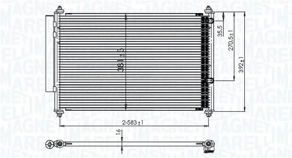TOYOTA Радіатор кондиціонера (конденсатор) YARIS 1.5 Hybrid 12- MAGNETI MARELLI 350203850000 (фото 1)