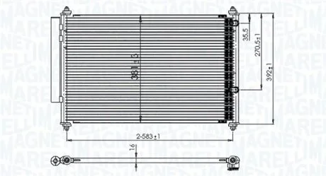 TOYOTA Радіатор кондиціонера (конденсатор) YARIS 1.5 Hybrid 12- MAGNETI MARELLI 350203850000