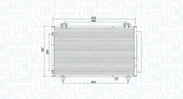 TOYOTA Радіатор кондиціонера (конденсатор) COROLLA 1.4-2.0 01- MAGNETI MARELLI 350203925000 (фото 1)