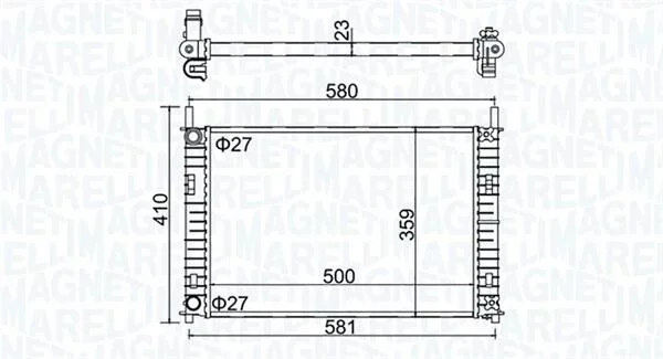 FORD Радиатор охлаждения Fiesta V,Fusion 1.25/1.6 01-,Mazda 2 MAGNETI MARELLI 350213152700 (фото 1)