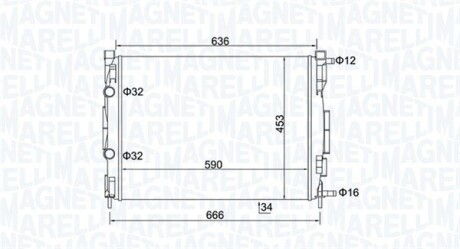 RENAULT радіатор Megane 1.9dCi 02- MAGNETI MARELLI 350213153500 (фото 1)