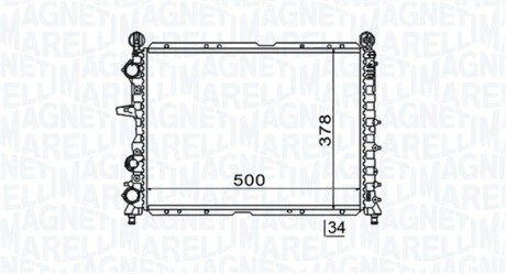 FIAT Радиатор охлаждения Tipo,Tempra 1.4/2.0 MAGNETI MARELLI 350213154600