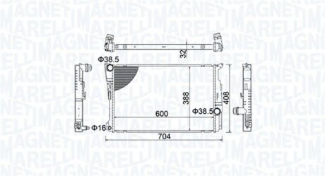 BMW Радіатор охолодження двиг. X3 (F25), X4 (F26) MAGNETI MARELLI 350213155200