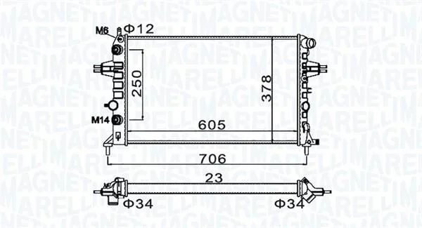 Радіатор системи охолодження MAGNETI MARELLI 350213158200 (фото 1)