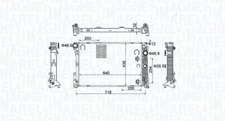 DB Радіатор сист. охолодження двигуна W204, W212 MAGNETI MARELLI 350213159800