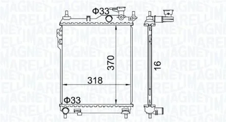 HYUNDAI радіатор охолодження Getz 1.1/1.6 02- MAGNETI MARELLI 350213162400