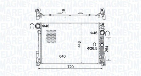 DB Радіатор системи охолодження двигуна C-W204 220 CDI AUT 07 MAGNETI MARELLI 350213163300