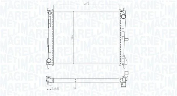 RENAULT Радиатор охлаждения Clio III,Nissan Micra III 1.5dCi 03- MAGNETI MARELLI 350213165300 (фото 1)