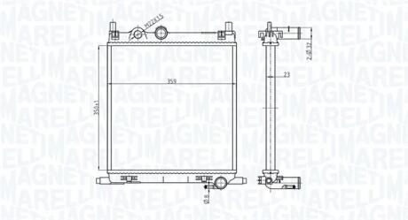 VW радіатор водяного охолодження UP 1,0 11-, SKODA Citigo MAGNETI MARELLI 350213167500