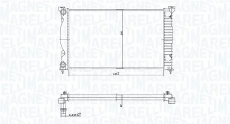 Радіатор AUDI A4 1.6-2.0 00- MAGNETI MARELLI 350213168200