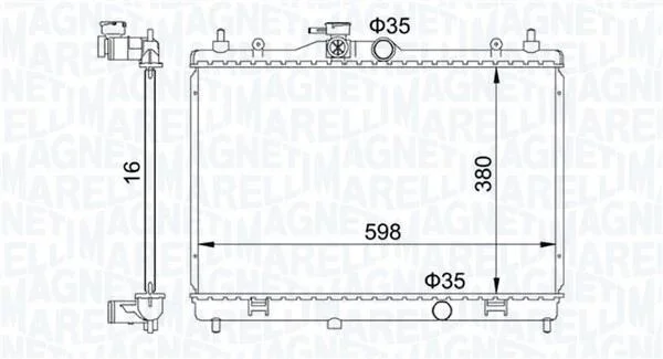 NISSAN радіатор охолодження Cube,Juke,Tiida 1.6/1.8 07- MAGNETI MARELLI 350213168300 (фото 1)