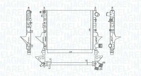 RENAULT радіатор водяного охолодження TWINGO 1.2 96- MAGNETI MARELLI 350213171800 (фото 1)