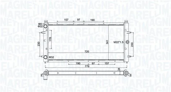 Радіатор двигуна MAGNETI MARELLI 350213174600 (фото 1)