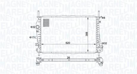 FORD Радіатор охолодження MONDEO 2,0 TDCi 00-02 MAGNETI MARELLI 350213177600