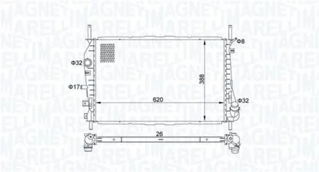 FORD Радіатор охолодження MONDEO 2,0 TDCi 00-02 MAGNETI MARELLI 350213177600