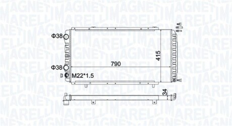 CITROEN радіатор Jumper 1,9-2.8D/TD/TDi/HDi 94- (790x415x34) MAGNETI MARELLI 350213180900