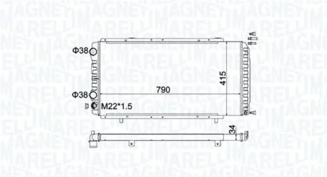 Радіатор, система охолодження двигуна MAGNETI MARELLI 350213180900