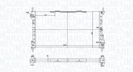 FORD радіатор охолодження 700х396х32 Transit Connect 1.8 16V/1.8TDCi 02- MAGNETI MARELLI 350213181200