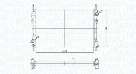 FORD радіатор охолодження Transit 2.0/2.4TDE/TDCi 00- MAGNETI MARELLI 350213183300