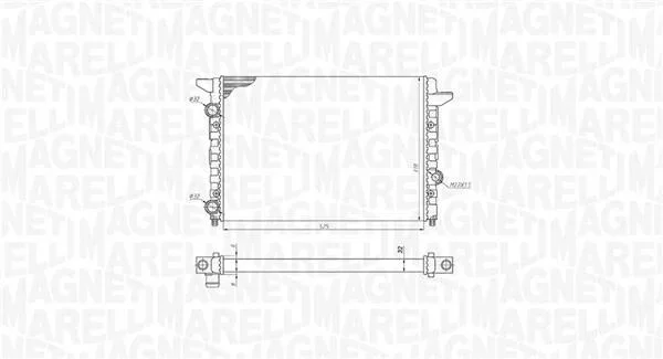 VW радіатор Passat 1.6/1.8/2.0 93- MAGNETI MARELLI 350213185400 (фото 1)