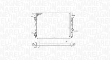 VW радіатор Passat 1.6/1.8/2.0 93- MAGNETI MARELLI 350213185400