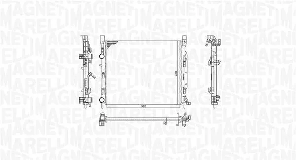 RENAULT Радіатор охолодження Kangoo,DB Citan 1.2/1.5dCi 08- MAGNETI MARELLI 350213186900 (фото 1)