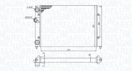 VW радіатор Golf III 1,4 91- MAGNETI MARELLI 350213187700