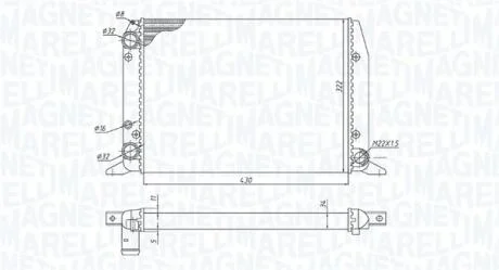 AUDI Радіатор охолодження 80 B3 (1987) 1.4 MAGNETI MARELLI 350213188800