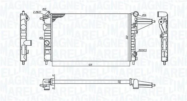Радіатор, система охолодження двигуна MAGNETI MARELLI 350213189100 (фото 1)
