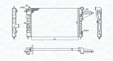 Радіатор, система охолодження двигуна MAGNETI MARELLI 350213189100
