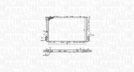 Радіатор охолодження Audi 100 91-94,A6 1.8/2.5TDI 94-97 мКПП MAGNETI MARELLI 350213189900