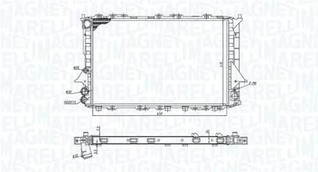 Радіатор охолодження Audi 100 91-94,A6 1.8/2.5TDI 94-97 мКПП MAGNETI MARELLI 350213189900