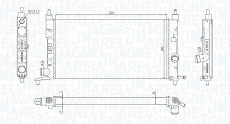 OPEL радіатор охолодження Combo,Corsa B,Chevrolet MAGNETI MARELLI 350213190400