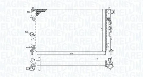 OPEL радіатор охолодження Vectra B 1.6/2.2 95- MAGNETI MARELLI 350213190600