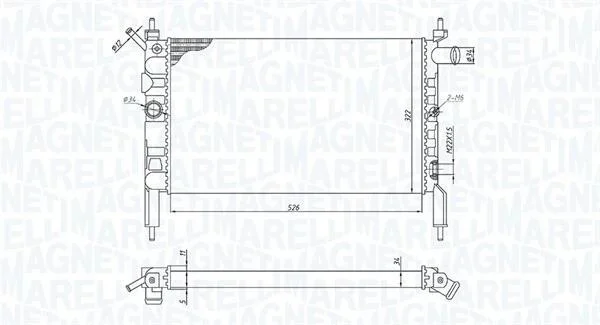 CITROEN Радіатор охолодження BERLINGO (1997) 1.6 MAGNETI MARELLI 350213193800 (фото 1)